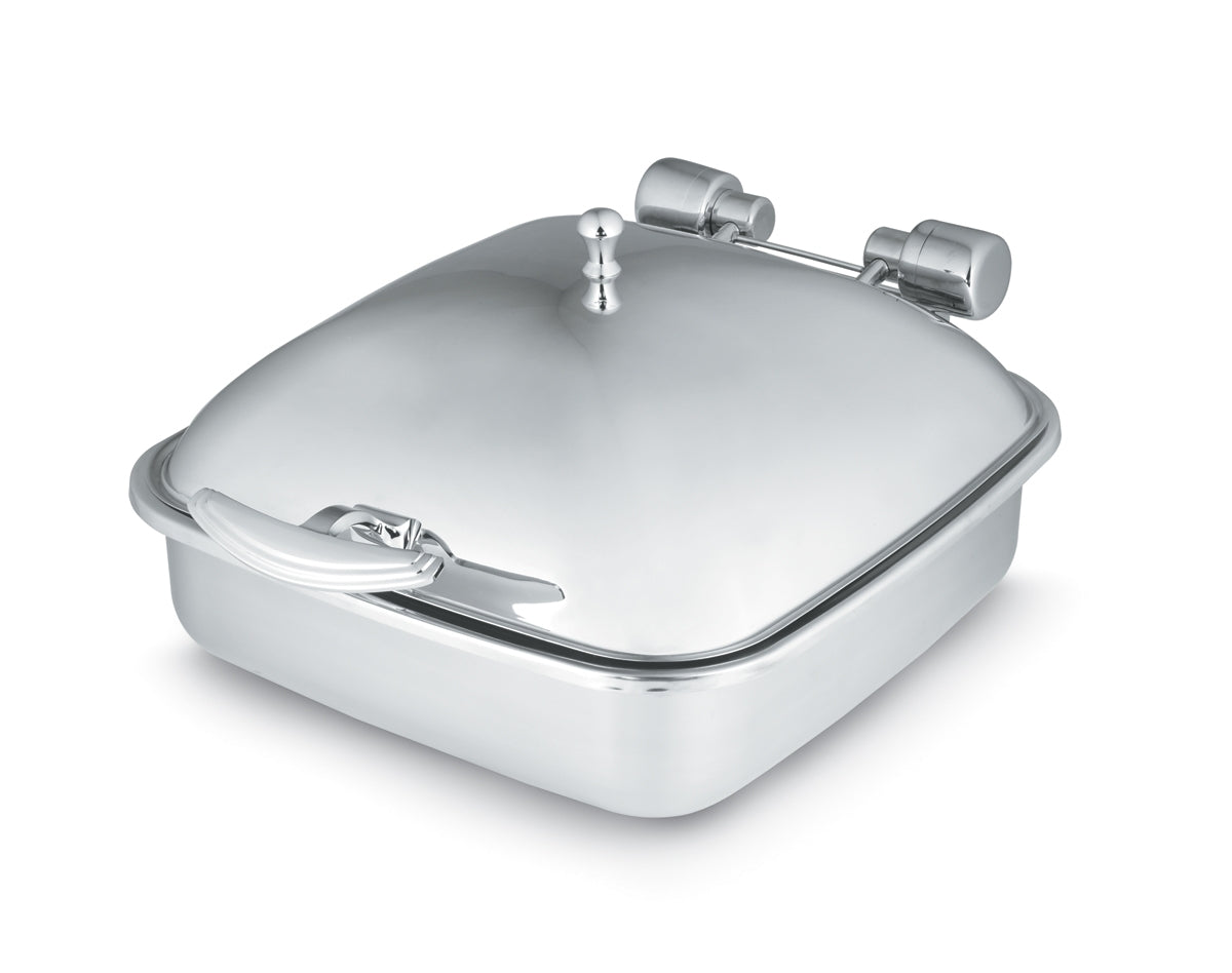 6-quart Intrigue® square stainless steel induction chafer with porcelain food pan